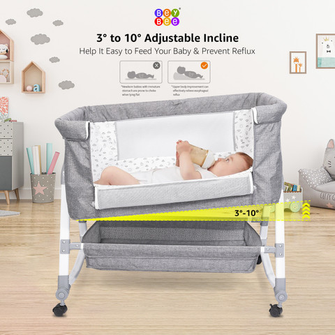 BeyBee 5-in-1 Cradle Bassinet cot|Crib for Baby with Mattress