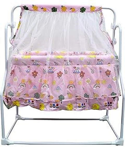 BABYZON New Born Cozy Smart Crib,Cradle with Swing, Jhula with Mosquito Net