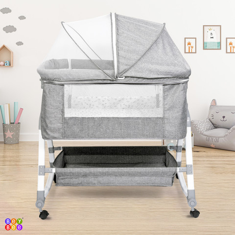 BeyBee 5-in-1 Cradle Bassinet cot|Crib for Baby with Mattress