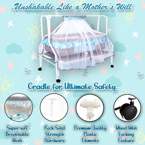 KIDDERY Ares | Value Baby Cradle | New improved Mattress