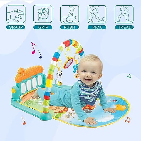 EDENGLOW Baby Play Gym Mat And Piano for Kids 0-2 Years Lights Music  Activity Toys