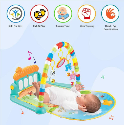 HKC HOUSE Baby Play Gym Kick and Play Piano Mat Newborn Toy for