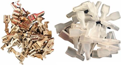 HRTRONICS 100pc+100pc 6 mm Electrical Wire Cable Golden Thimble +