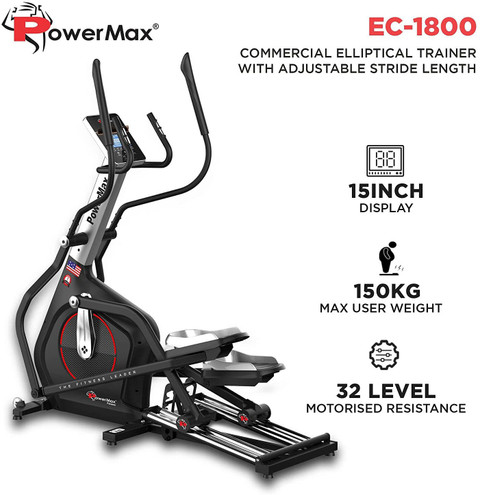 Commercial Elliptical Cross Trainer Stride Length Pre-Programmed