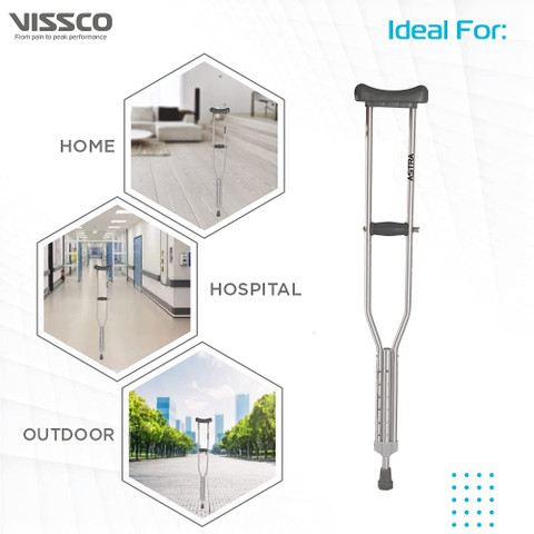 VISSCO ASTRA UNDER ARM CRUTCHES (PAIR) P.C.NO.0905 SIZE S,M,L,XL