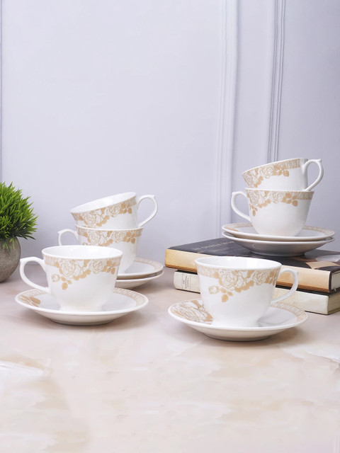 Pack of 12 Ceramic Cup Set or Cup Plate Tea Set, Cup Saurce
