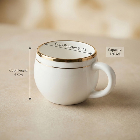 asphstore Ceramic Tea Coffee Cup Set of 6 | 120 ml Small Chai Coffee Cups  with Handle Price in India - Buy asphstore Ceramic Tea Coffee Cup Set of 6  | 120