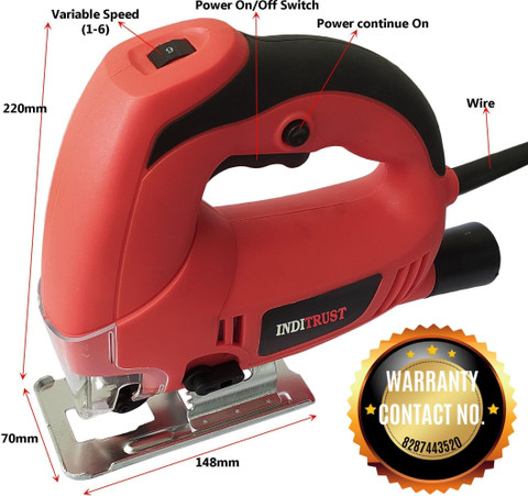 Inditrust Electric Jigsaw Machine 700w Red with 2pc Blade 100