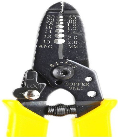 STANLEY 84-475-22 Stripper with Cutting Edge, Yellow Wire Cutter