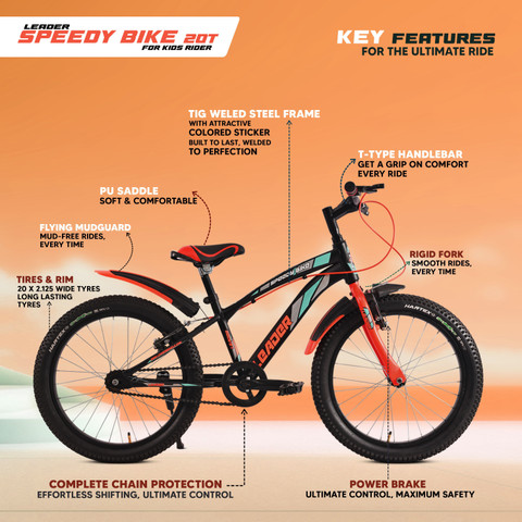 LEADER Speedy Bike 20T Kids Cycle Ideal for 7-10 years Age 20 T