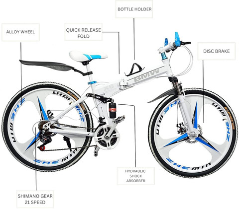 Wheel Bmw Folding Mountain Bike Foldable Bicycle Bmw Cycle Red