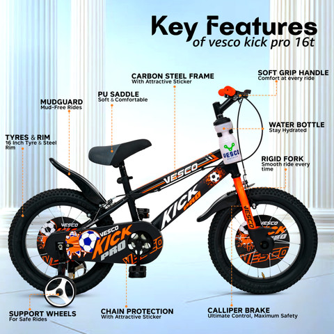 VESCO Kick Pro 16-T Kids Ideal for to age Boy Girls 16 T