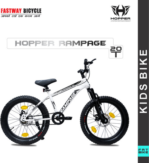 Fastway Bicycle RAMPAGE N/IBC F/SHOX, S/FAT BIKE, D/BRAKE, 85% ASSEMBLED  FOR 5-8 YEARS KIDS 20 T (inch) Fat Tyre Cycle