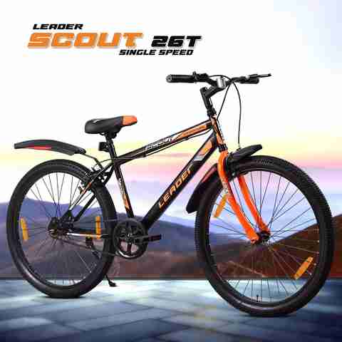 LEADER Scout MTB Mountain Bicycle without Gear for Men 26 T (inch