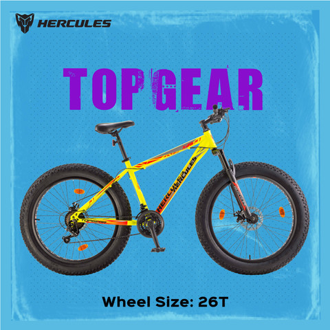 HERCULES TOP GEAR-S26 F1 WITH SHIMANO GEAR 26 T (inch) Fat Tyre