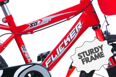 SG CYCLES FLICKER 16T BMX Kids Cycle with Training Wheels and Basket(85%  ASSEMBLED) 16 T (inch) BMX Cycle - Main Image