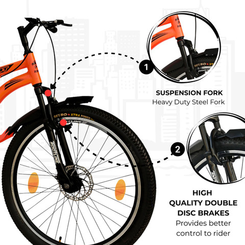 rootline Beat ibc GREY With Orange 26 T (inch) Mountain Cycle