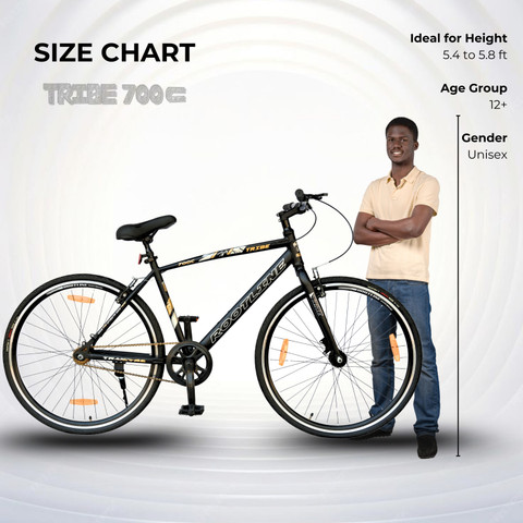 rootline Tribe 700C (Black) 26 T (inch) Hybrid Cycle/City Bike
