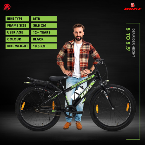 AVON MARS 24T Fat Tyre Bicycle for Boys with Carrier 85% Pre Fitted Stylish  Design 24 T (inch) Hybrid Cycle/City Bike