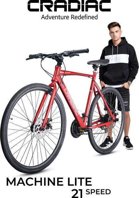 CRADIAC Machine Lite 21 Speed Rigid Fork 6061 Alloy Dual DISC Fully  Fitted 700C T (inch) Hybrid Cycle/City Bike
