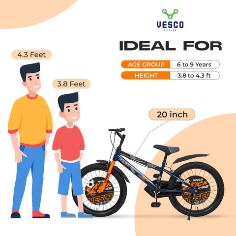 VESCO Kick 20inch for Kids Bicycles age to Year Boys Girls 20 T  (inch) Road Cycle