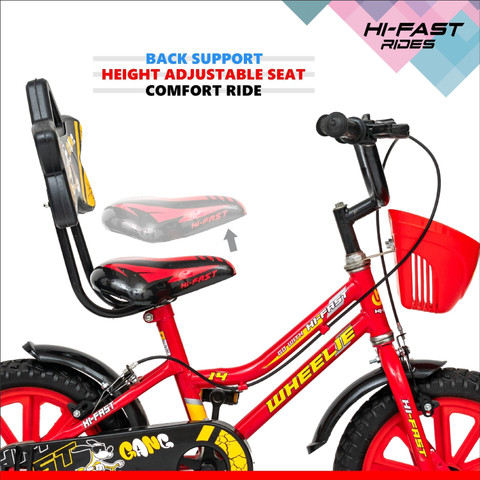 Hi-Fast Wheelie Kids Cycle For Age to Years Boys Girls || 95%  Pre-Assembled || 14 T (inch) Road Cycle