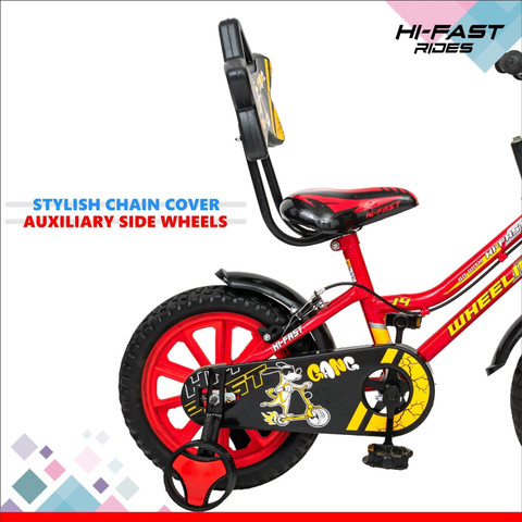 Hi-Fast Wheelie Kids Cycle For Age to Years Boys Girls || 95%  Pre-Assembled || 14 T (inch) Road Cycle