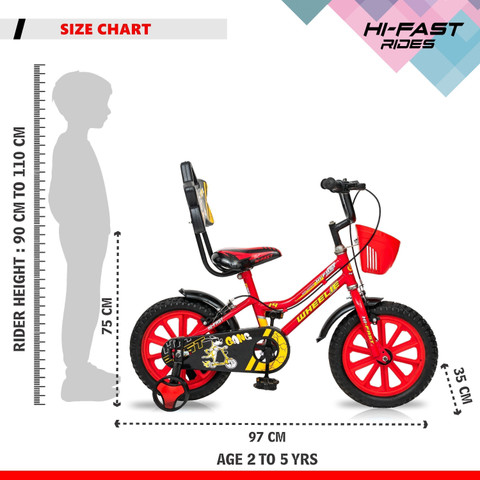 Hi-Fast Wheelie Kids Cycle For Age to Years Boys Girls || 95
