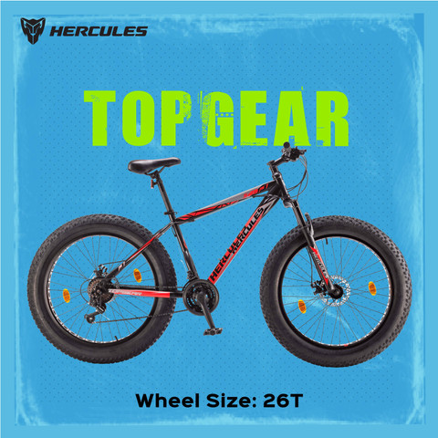 HERCULES TOP GEAR-S26 F1 WITH SHIMANO GEAR 26 T (inch) Fat Tyre Cycle