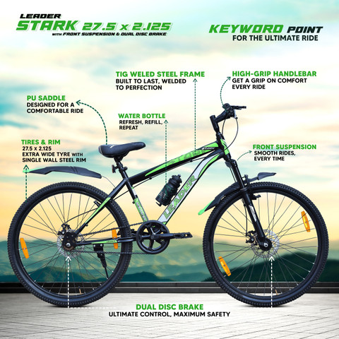 LEADER Stark MTB /Bike with Dual Disc Brake and Complete