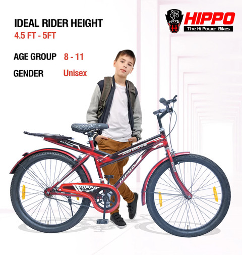 Hippo City Rider 26t V Brake Matt Black And Red Hippo Power Bike M
