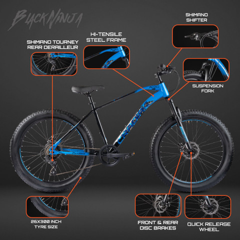 CRADIAC BLACK NINJA FAT BIKE DUAL DISC 26 T (inch) Mountain Cycle
