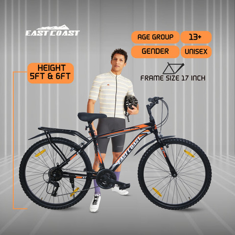 EAST COAST Premium City Bike/cycle 26t with Inbuilt Carrier 21