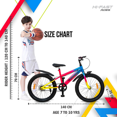 Hi-Fast Color Punch Sports Cycle For Boys Girls Age To 10 - Main Image
