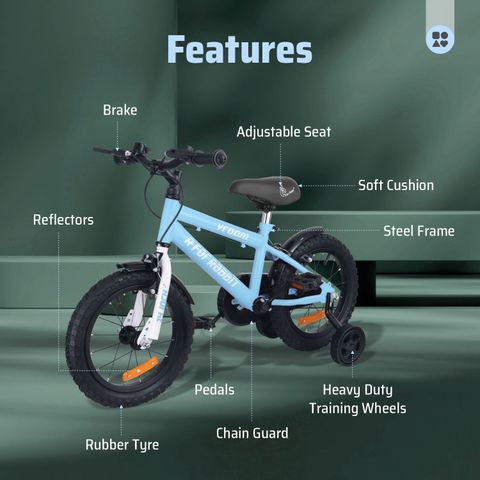 Compact Bike Frame Rabbit R for Rabbit Vroom Bicycle for Kids 14'' for 3-5 Years | Training ...