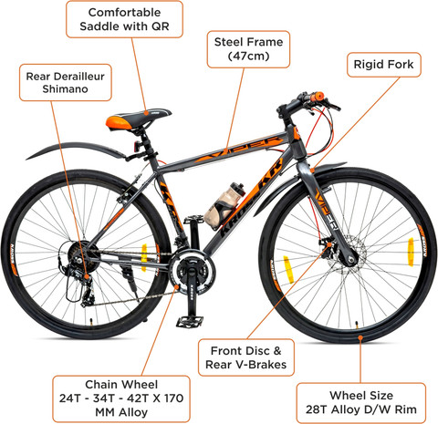 Kross Viper 28T,Rigid Suspension,Dual Disc,Shimano Gear, 8-15