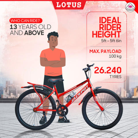 LOTUS-S JACKPOT 85% Assembled Attach Carrier Power Brake Bike 26 T (inch)  Mountain Cycle