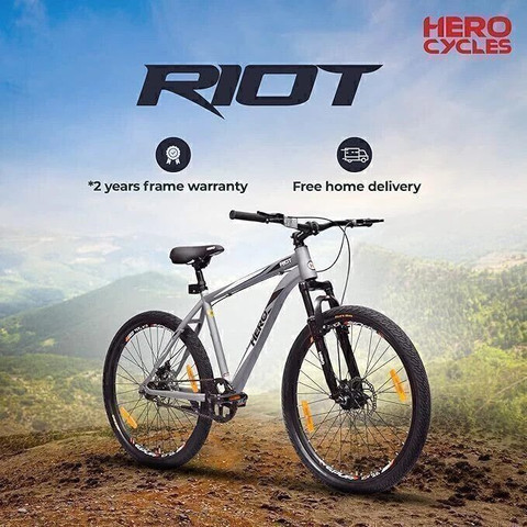 HERO Riot Grey 26 T (inch) Mountain Cycle Price in India Buy