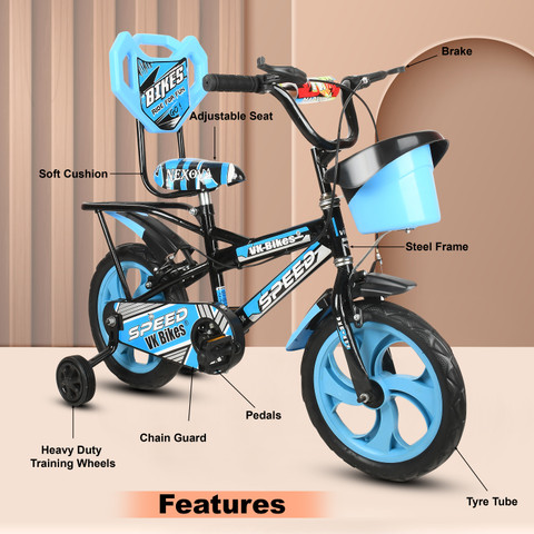 BYKING Premium Quality Cycle For Kids, Color -Blue 14 T (inch