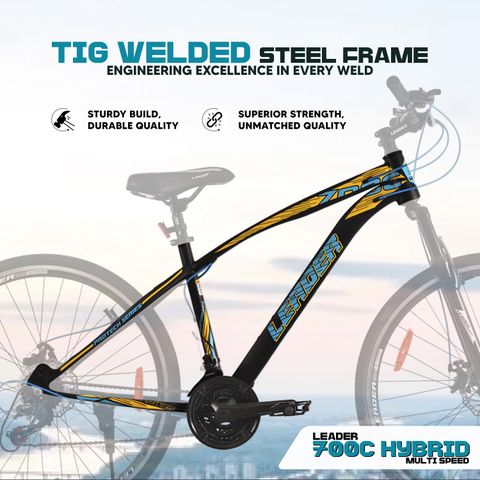 LEADER 700C [21-Speed] Hybrid City cycle with Dual Disc Brake and