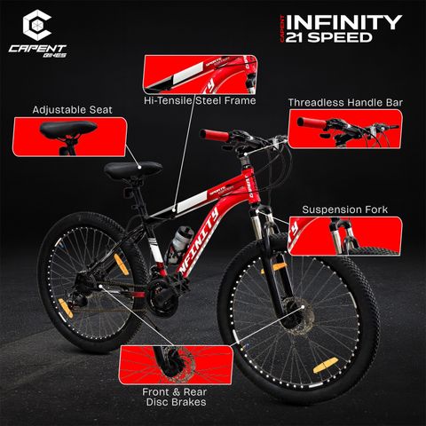 CAPENT INFINITY 21 Speed Geared Mountain/MTB Cycle with Alloy Rim
