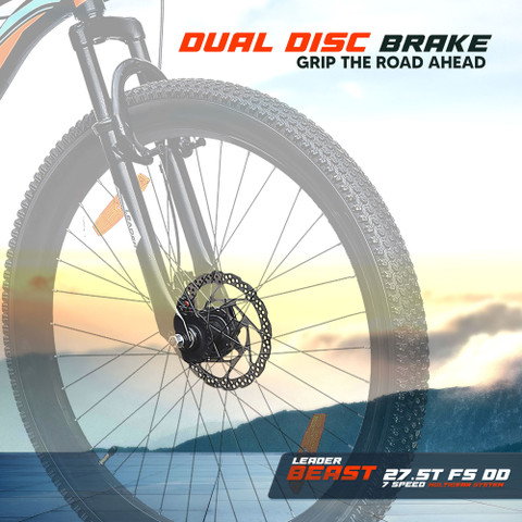Speed Mountain Bike Rear Rim LEADER Beast Multispeed (7 Speed