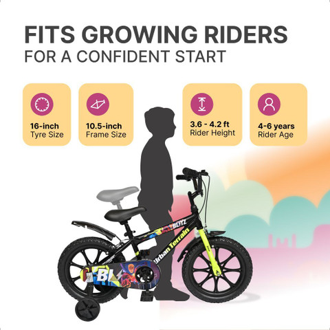Urban Terrain Blitz Cycles 16T for Boys/Girls Kids Ages to