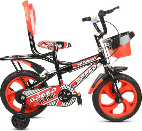 Red Bycycle ライト、チェーン付き Kaashnic Premium Quality Cycle For Kids, Color -Red 14 T (inch