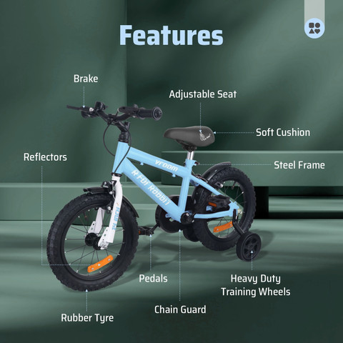 R for Rabbit Vroom Bicycle for Kids 14'' for 3-5 Years Training