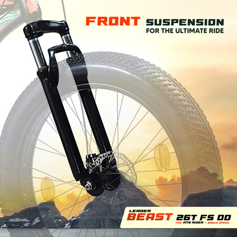 LEADER Beast 26x400 Fat Tire Cycle for Men Bicycle Front