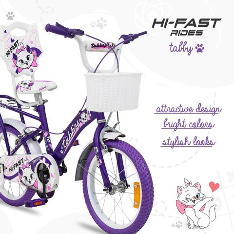 Hi-Fast Tabby Kids Cycle For 4 Years to 7 Years Semi Assembled 16 T ...