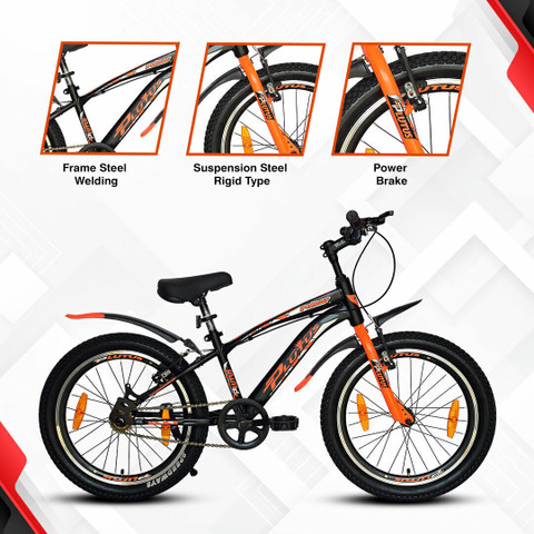 PLUTUS Pulsar Cycle for Kids, Power Brake, Single Speed (Orange