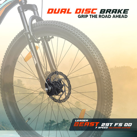 LEADER Beast 29T Multispeed (7 Speed) Bike & Dual Disc Brake 29 T (inch ...