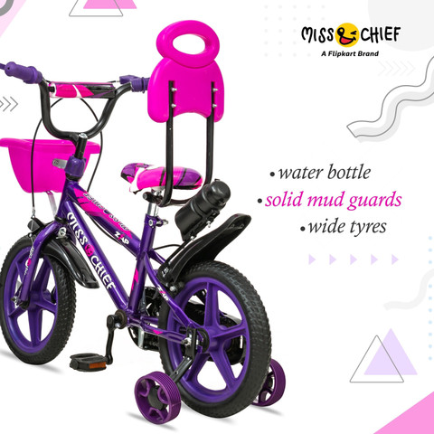 Miss Chief Zap Durable 90% Assembled Kids Bicycle With